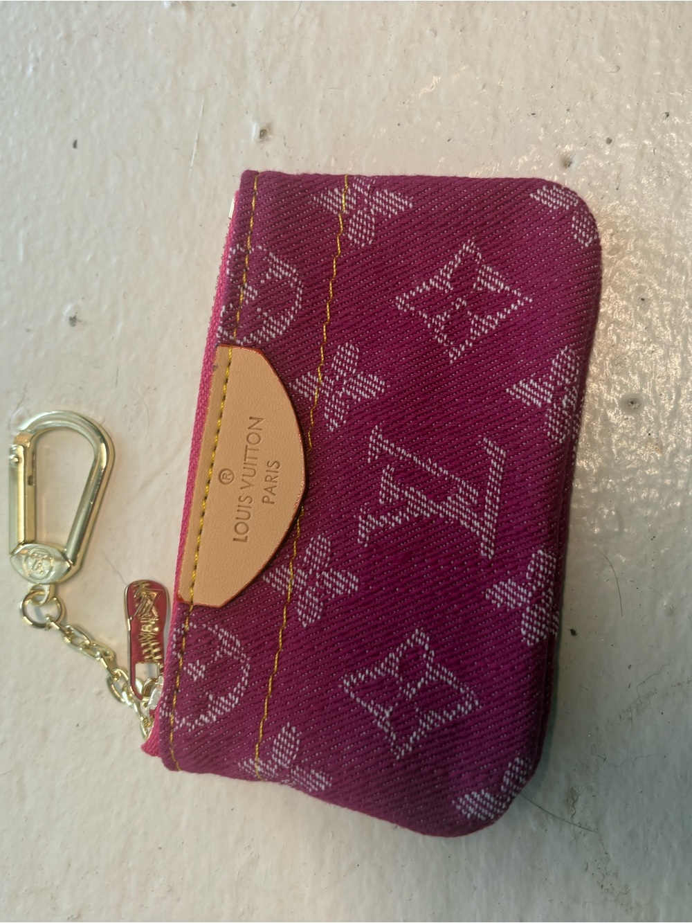 Louis Vuitton Fuchsia Monogram Key & Card Holder with Gold Hardware